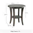 Leick Home Driftwood Solid Wood Round End Table in Rustic Gray Wire Brushed