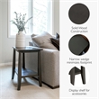 Leick Home Driftwood Solid Wood Round End Table in Rustic Gray Wire Brushed