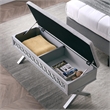 Leick Home Favorite Finds Linen Fabric Upholstered X-Base Bedroom Bench
