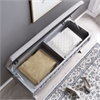 Leick Home Favorite Finds Linen Fabric Upholstered X-Base Bedroom Bench