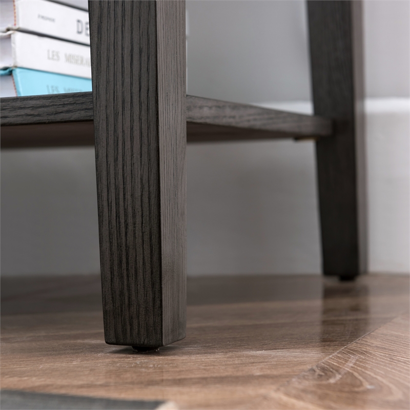 Leick Home Recessed Drawer Nightstand with Top AC/USB Charger in Oak