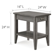 Leick Home Laurent Solid Wood Drawer End Table in Smoke Gray