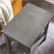 Leick Home Laurent Solid Wood Drawer End Table in Smoke Gray