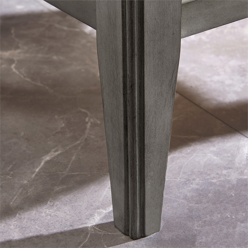 Leick Home Laurent Solid Wood Drawer End Table in Smoke Gray