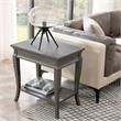 Leick Furniture Luna Solid Wood Narrow End Table in Washed Gray