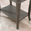 Leick Furniture Luna Solid Wood Narrow End Table in Washed Gray