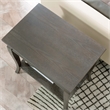 Leick Furniture Luna Solid Wood Narrow End Table in Washed Gray