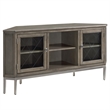 Leick Home Riley Corner TV Stand with Pewter Metal Base For TVs Upto 62