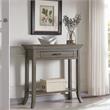 Leick Home Traditional Wood Tray Edge Console Hall Stand in Smoke Gray