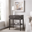 Beckett Wood Drawer Nightstand Table with AC/USB Charger in Gray