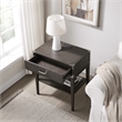 Beckett Wood Drawer Nightstand Table with AC/USB Charger in Gray