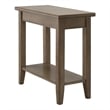 Leick Home 10505-GR Laurent Solid Wood Narrow End Table with Shelf in Smoke Gray