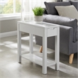 Leick Furniture Cade Solid Wood End Table with Drawer and AC/USB Outlet in Gray