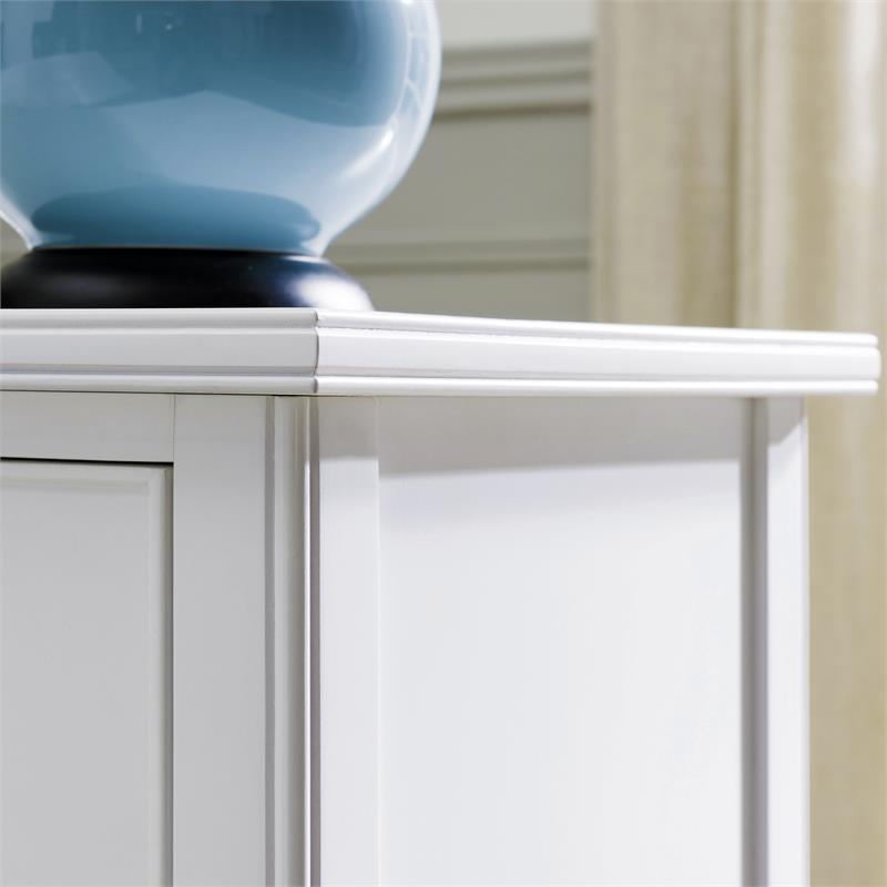 Laurent Wood Nightstand with Drawer/Door Storage & AC/USB Outlet in White