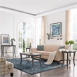596320 Laraline Vintage Medallion Collage Faded Turquoise Area Rug 5'3