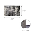 594267 Allerick Vintage Monochromatic Abstract Gray Area Rug 1'9
