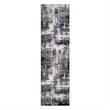 594283 Allerick Vintage Monochromatic Abstract Gray Area Rug Runner 2'2