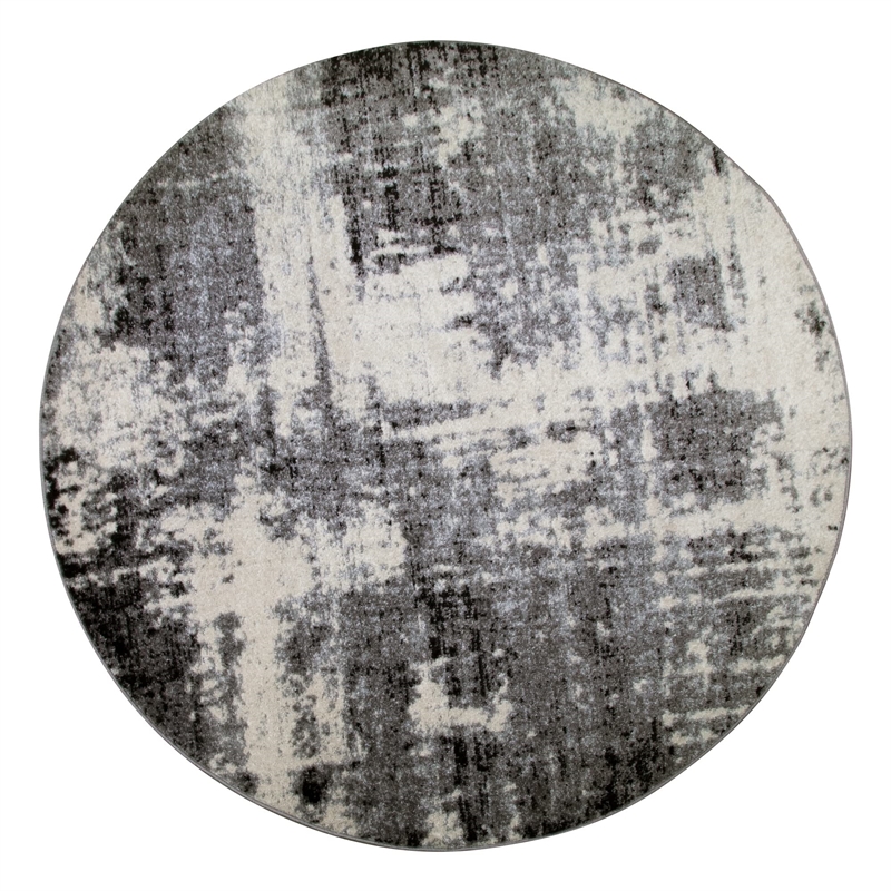 596379 Allerick Vintage Monochromatic Abstract Gray Area Rug 5'3