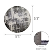 596379 Allerick Vintage Monochromatic Abstract Gray Area Rug 5'3