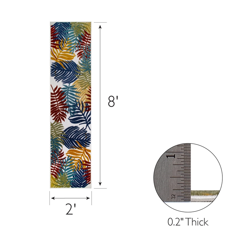 Leick Home 595165 Talipot Palm Indoor Outdoor Area Rug Runner 2'x8'
