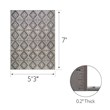 Leick Home 595470 Cirrido Southwestern Indoor Outdoor Area Rug Rectangle 5'3