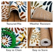 Leick Home 595421 Beam Flower Indoor Outdoor Area Rug Rectangle 6'7