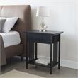Leick Home 11222-BK Ironcraft One Drawer Nightstand Side Table - Black Wash