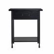 Leick Home 11222-BK Ironcraft One Drawer Nightstand Side Table - Black Wash