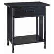 Leick Home 11222-BK Ironcraft One Drawer Nightstand Side Table - Black Wash