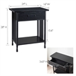 Leick Home 11222-BK Ironcraft One Drawer Nightstand Side Table - Black Wash