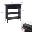 Leick Home 11261-BK Ironcraft Foyer Bookcase with Drawer Storage - Black Wash