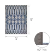 Leick Home 594937 Cusp Gray with Blue Indoor Outdoor Area Rug 3'x5'