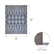 Leick Home 594952 Cusp Gray with Blue Indoor Outdoor Area Rug 4'x6'