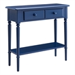 LEICK HOME Coastal Hall Console Wooden Table with Drawer Storage - Navy Blue