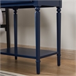 Leick Home Coastal Nightstand Side Table with AC/USB Charger-Navy Blue