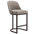 Barrelback Counter Stool w/ Gray Seat & Espresso Metal Base-Set of 4