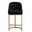 Barrelback Counter Stool w/ Black Seat & Gold Metal Base-Set of 4