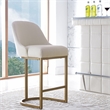 Barrelback Counter Stool w/ White Seat & Gold Metal Base-Set of 4