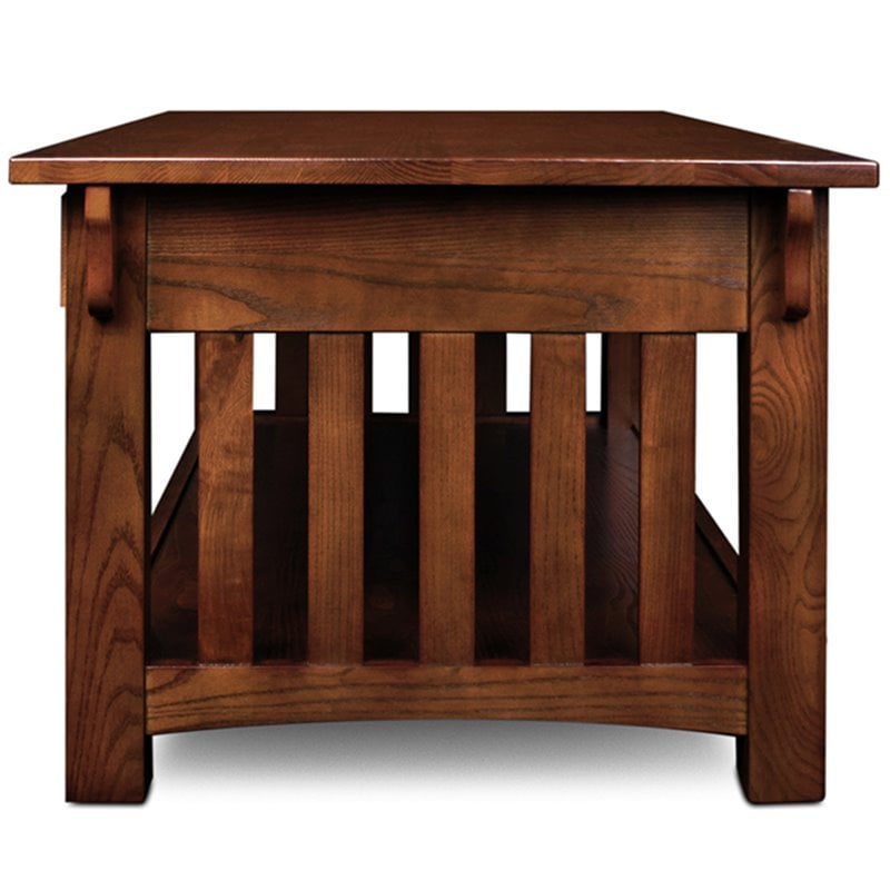 Leick Furniture Wood Mission Coffee Table in Brown Medium Oak