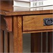 Leick Furniture Wood Mission End Table with Storage Drawer and Shelf in Oak