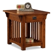 Leick Furniture Wood Mission End Table with Storage Drawer and Shelf in Oak