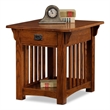 Leick Furniture Wood Mission End Table with Storage Drawer and Shelf in Oak