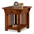 Leick Furniture Wood Mission End Table with Storage Drawer and Shelf in Oak