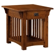 Leick Furniture Wood Mission End Table with Storage Drawer and Shelf in Oak