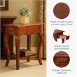 Leick Furniture Wood Chairside End Table in Brown Cherry Finish