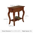 Leick Furniture Wood Chairside End Table in Brown Cherry Finish