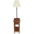 Leick Furniture Wood Chairside Lamp Table with Drawer in Medium Oak Finish