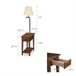 Leick Furniture Wood Chairside Lamp Table with Drawer in Medium Oak Finish