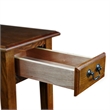 Leick Furniture Wood Chairside Lamp Table with Drawer in Medium Oak Finish