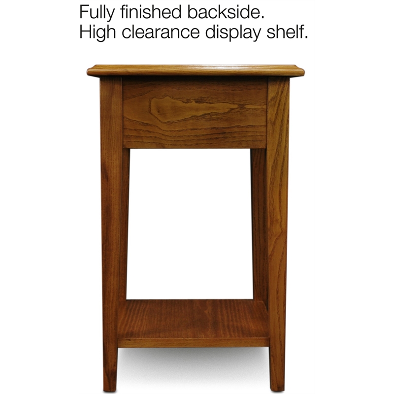 Leick Furniture Wood Shaker Square End Table in Medium Oak Finish